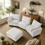 Canapé modulaire en L avec repose-pieds mobile, canapé rembourré en chenille confortable pour le salon et l’appartement-1566776232