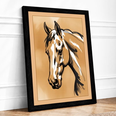 Horse in Profile Modern - Framed Print