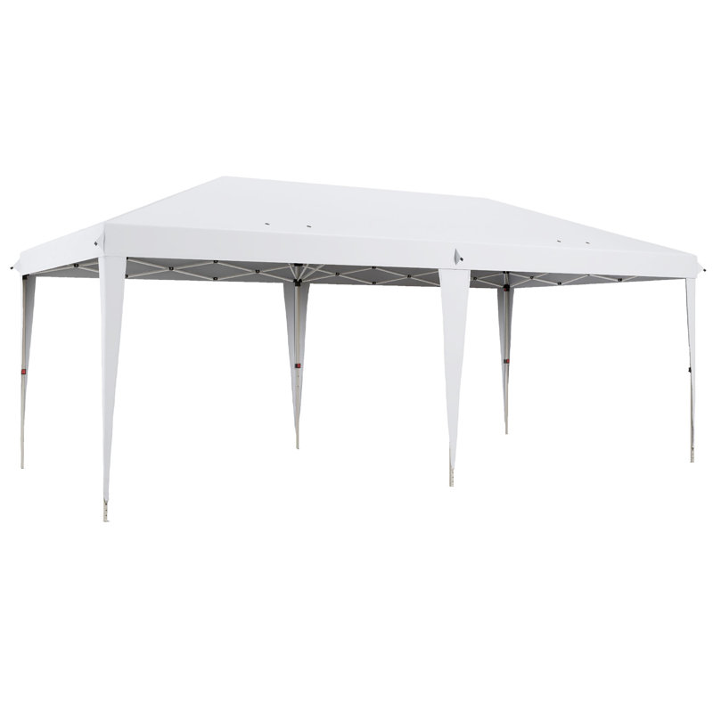 19 pi. L 10 pi. D Auvent escamotable en acier, Blanc