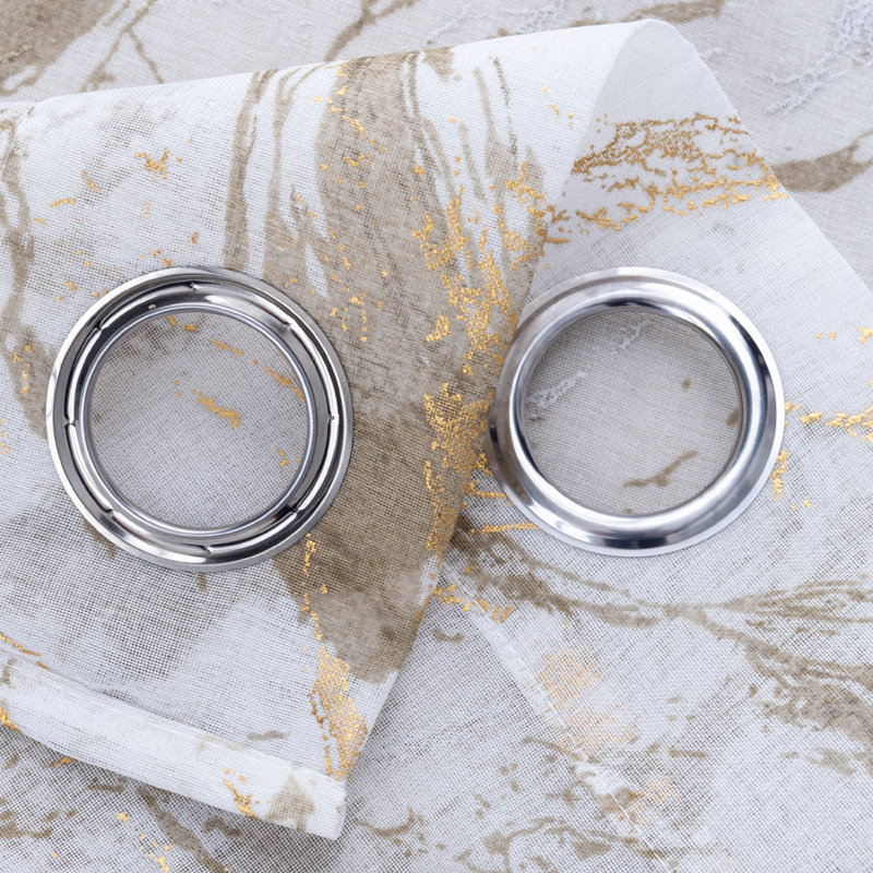 Paire de rideaux semi-transparents en marbre Marble, Taupe