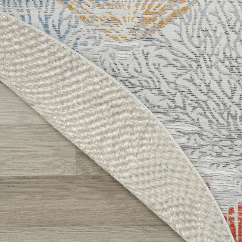 Tapis d'intérieur multicolore Bradbury, Rond 7 pi 10 po