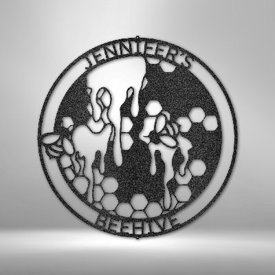 Personalized Honey Bee Monogram Steel Sign Steel Art Wall Metal Decor