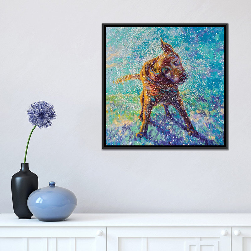 «Tw torsed Blue» par Iris Scott - Estampe numérique sur toile tendue avec châssis, H 18 po x l 18 po x P 1,5 po, Pas de tapis