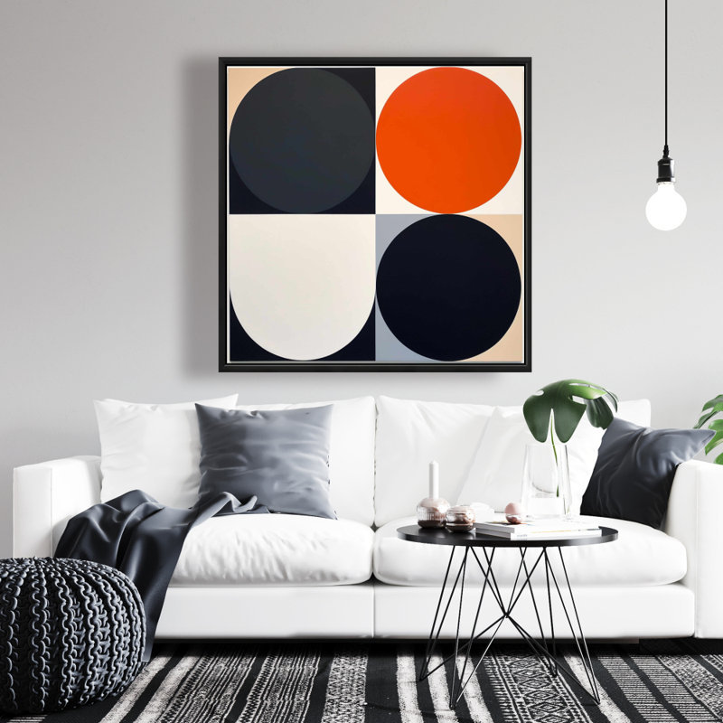 Impression de cercles divisés sur toile, H 36 po x l 36 po