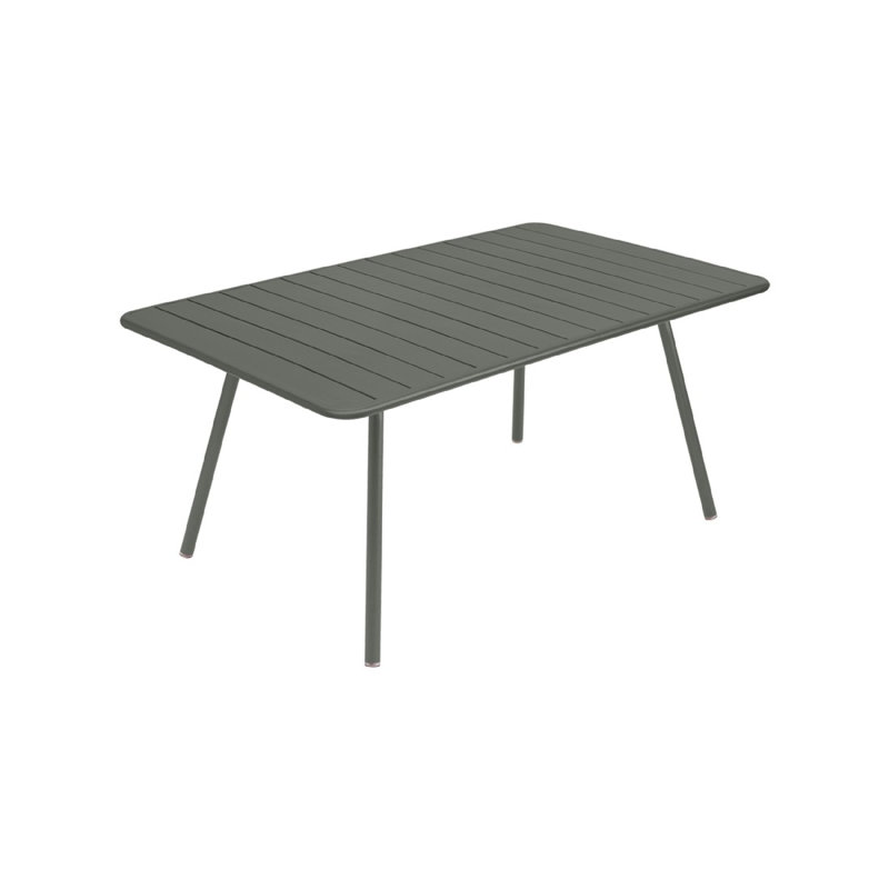 Table de salle à manger en aluminium Luxembourg, L 39,5 po x L 65 po x H 29 po, Romarin