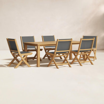 Alanson 79" Eucalyptus Patio Dining Set