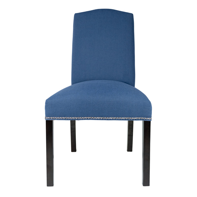 Cyran 20'' H Upholstered Parsons Chair, Denim, Espresso