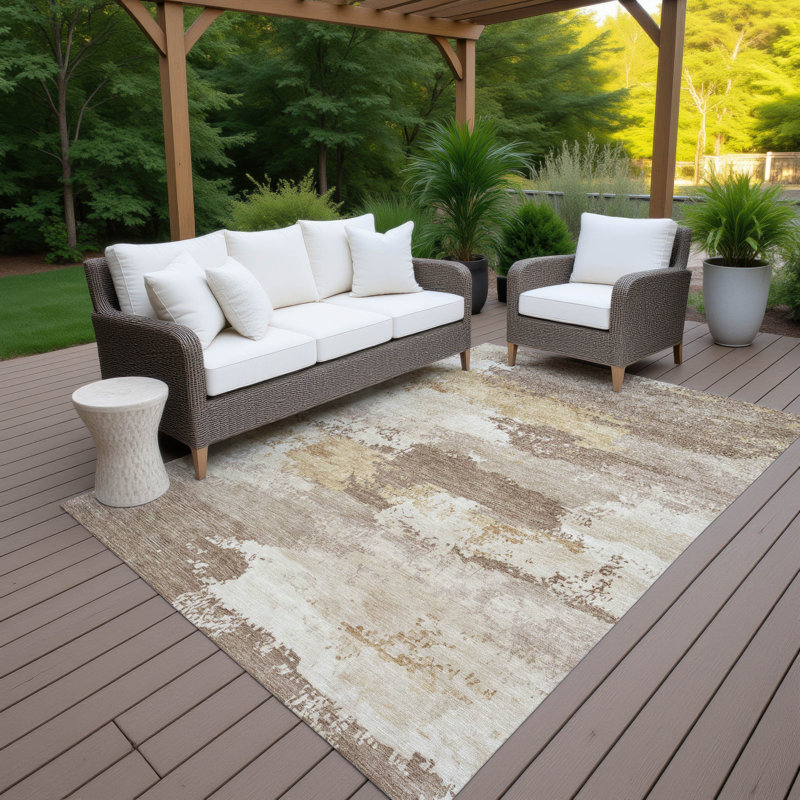 Machine Washable Indoor/Outdoor Karr ACN2372 Abstract Rug, Rectangle 2'6" x 3'10"