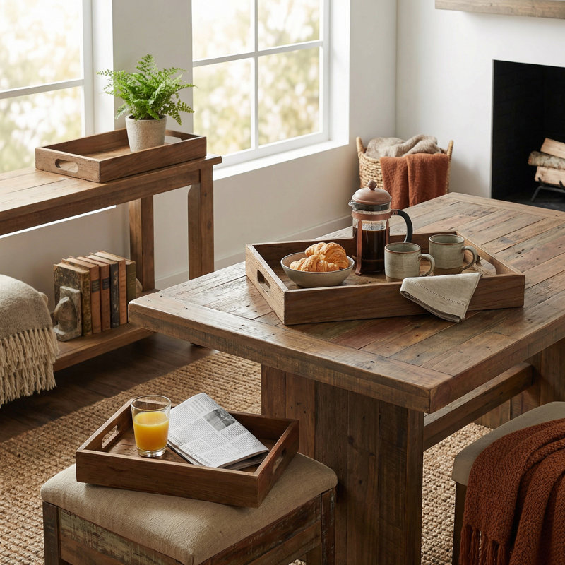 Yusra Solid Wood Decorative Tray