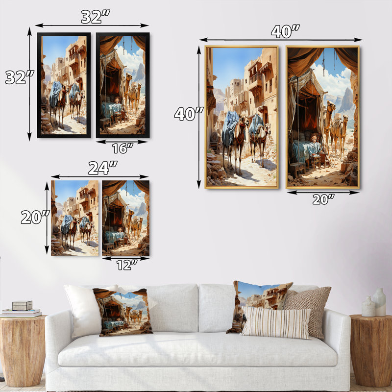 Asian Art Silk Road "Asian Art Silk Road" 2 - Pièces sur, Toile tendue, H 40 po x l 40 po