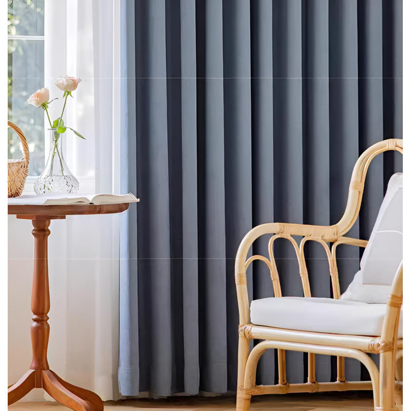Marleni Chenille Room Darkening Curtain Single Panel, 78.74" W x 106.3" L