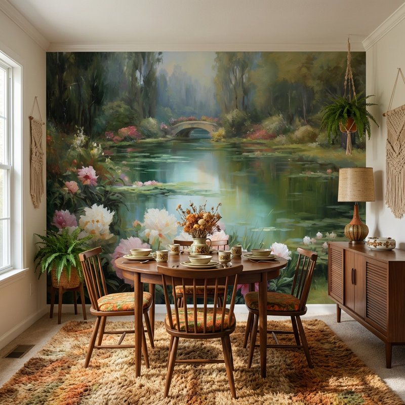Papier peint nature, paysage, verdure, décoration murale sereine, Textured Non-Pasted, 120"x96"