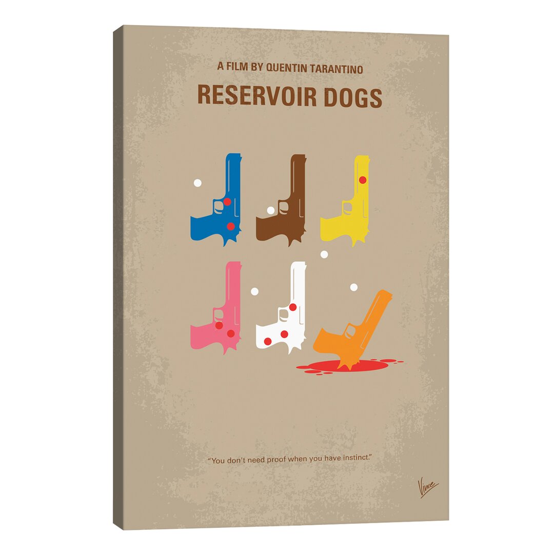 Leinwandbild Reservoir Dogs Minimal Movie Poster von Allison Pearce