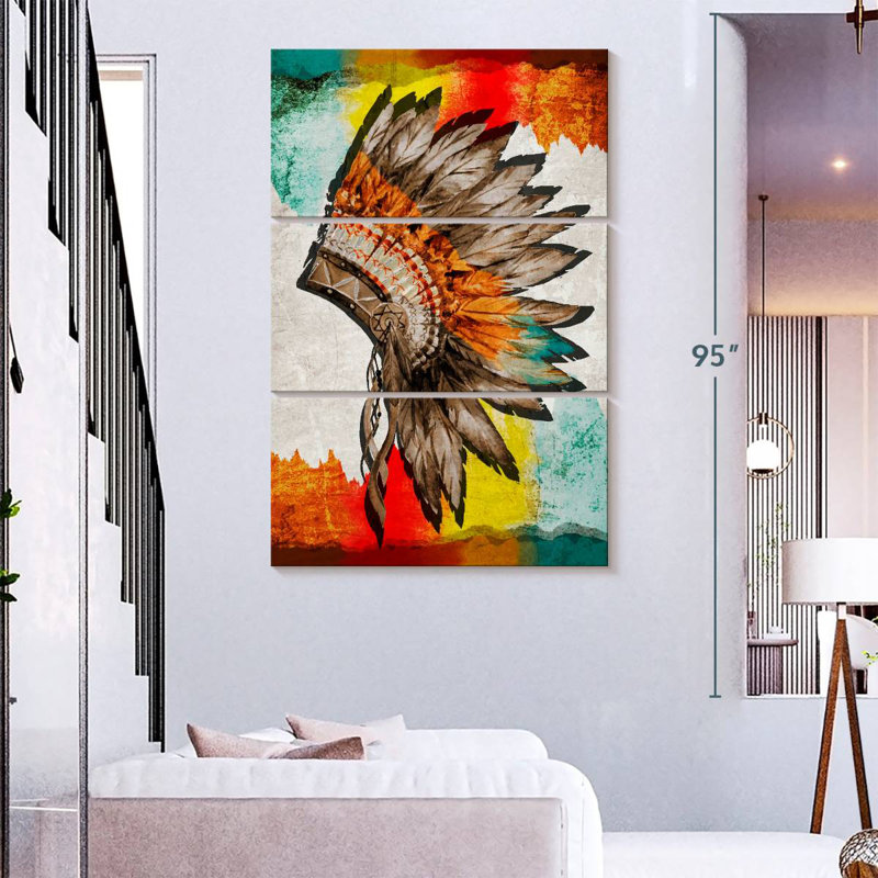 Lelar Native American Headwear, 74" H x 48" W
