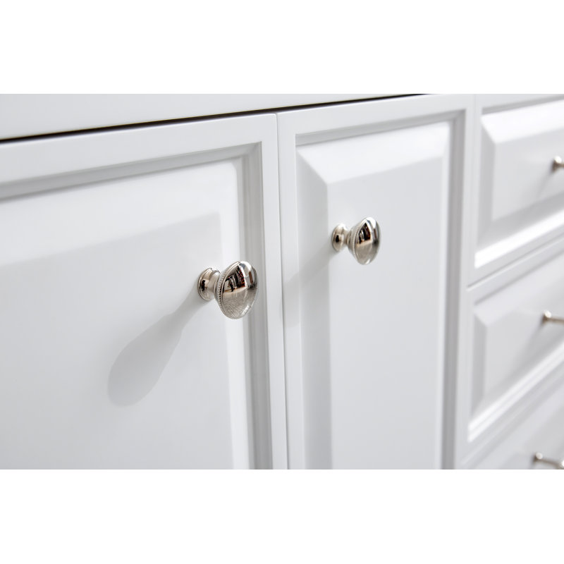 Palace 72'' W Double Vanity, Polished Nickel, Pure White