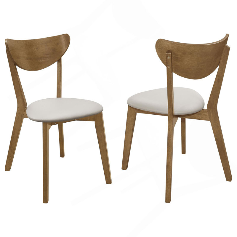 Chaise de salle à manger à dossier courbé brun clair et châtaignier (ensemble de 2), Tanné