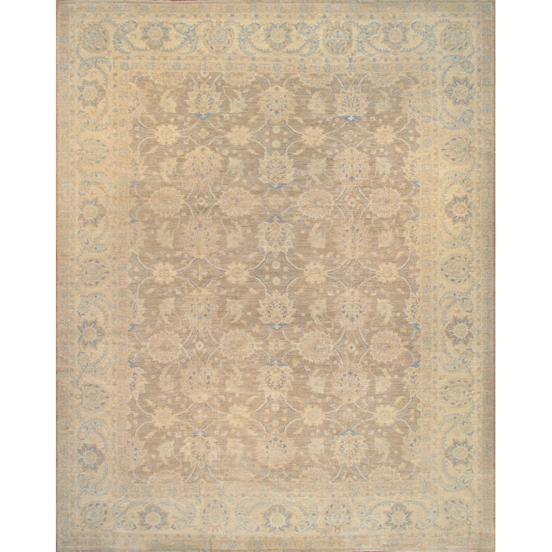 Tapis unique en laine noué à la main de style années 2010 de 15 pi 1 po x 18 pi 10 po brun clair Ferehan