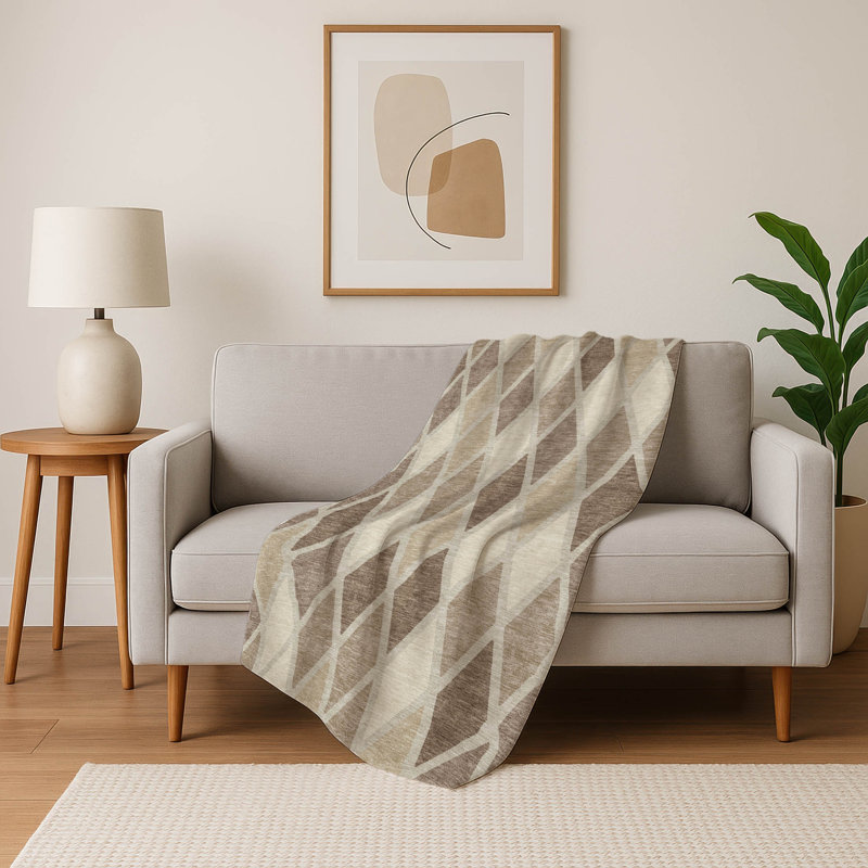 Jeté en sherpa Addison ASB887, Taupe