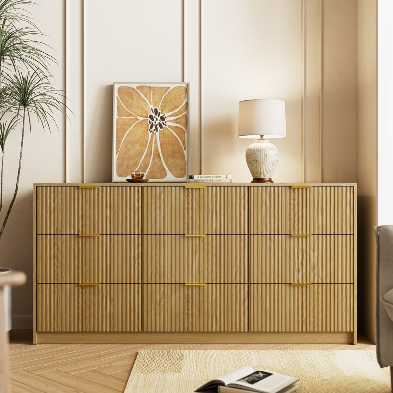 63" W 9 - Drawer Dresser, Brown