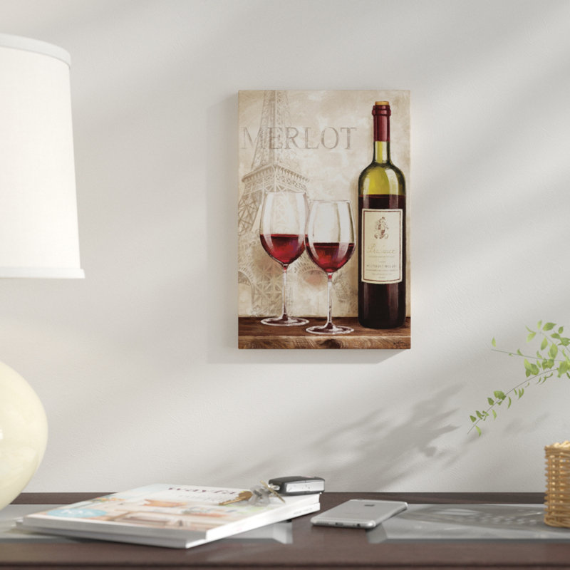 «Wine in Paris III», reproduction de photo sur toile tendue, H 60 po x l 40po x P 1,5 po, Toile tendue, Pas de tapis