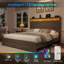 Queen Size Bed Frame With 2 Storage Drawers And Headboard Wooden...