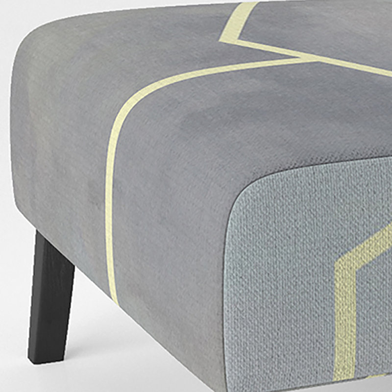 Brechta Vibrant Curve Design II - Velvet Upholstered Modern Slipper Chair, Gray