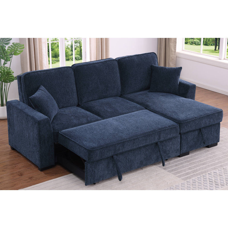 Amalyn L-Shaped Reversible Sleeper Sofa with Storage Chaise and Fold-Down Cupholders with Reversible Chaise for Living Room