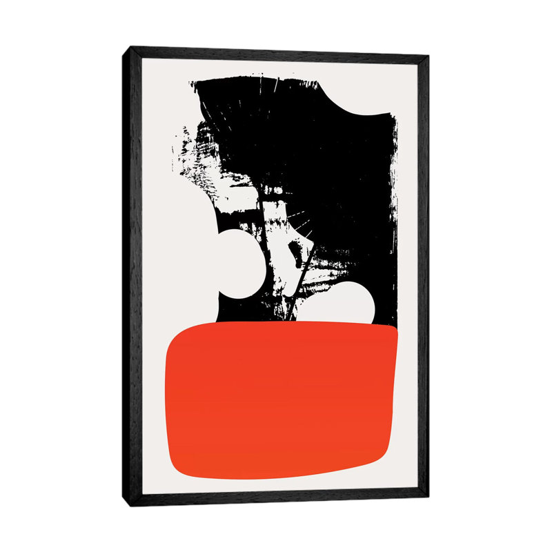Abstracta No.5 1 Piece Painting on Canvas, 152.4cm H x 101.6cm W x 3.81cm D, Black Floater Framed