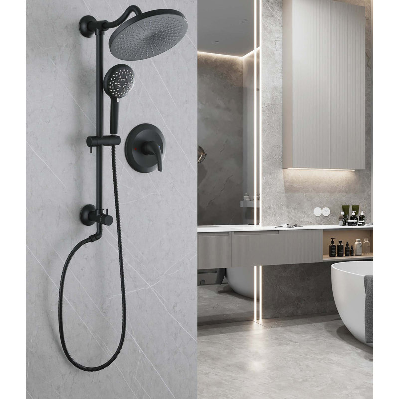 Pomme de douche ronde 10 po avec soupape d'équilibrage de pression portative