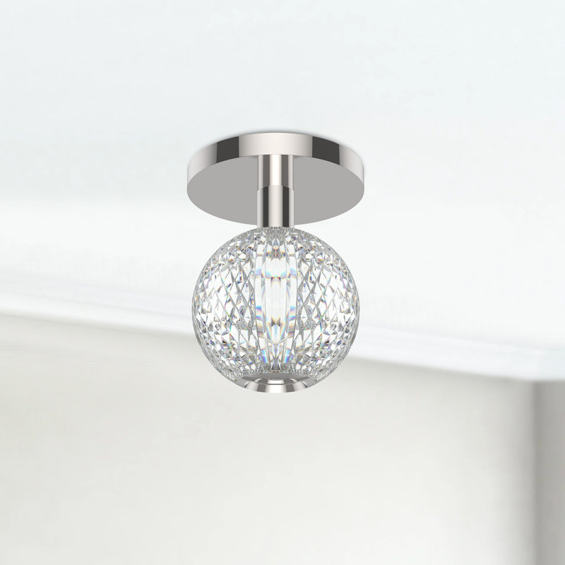 Plafonnier encastré à DEL 1 lumière Marni, Nickel poli
