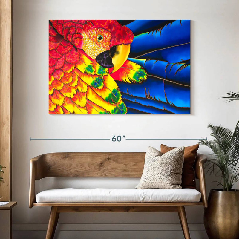 Brampt Scarlet Macaw Splendor, 32" H x 48" W