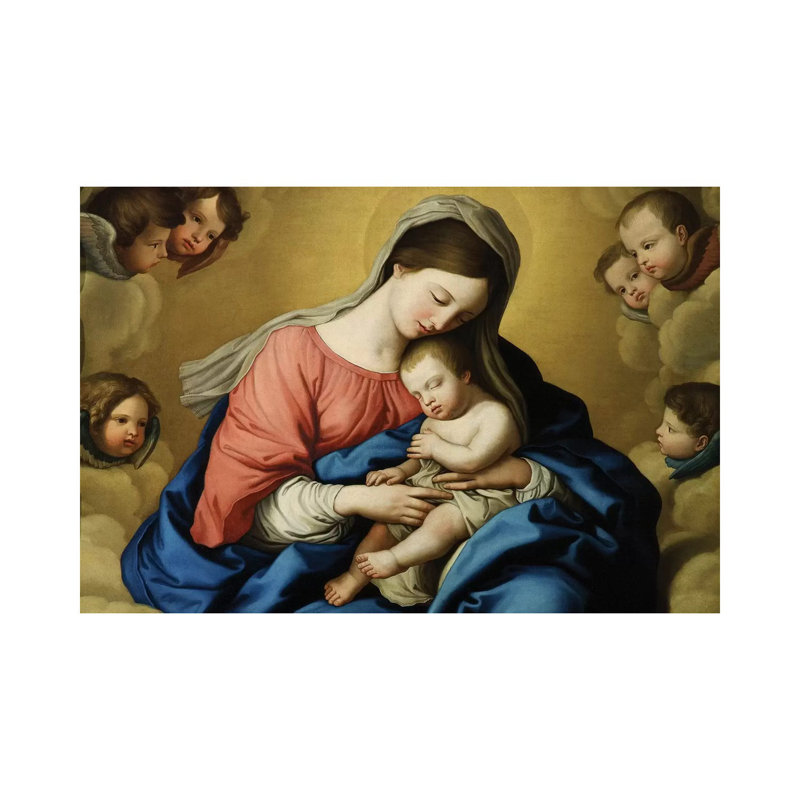 Madonna and Child 1 Piece Wrapped Canvas Painting, 30.48 cm H x 45.72 cm W