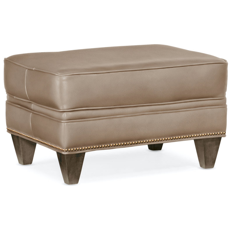 Reddish Ottoman, French Natural, Cobblestone, Aline Light Gray Stonewash Genuine Leather