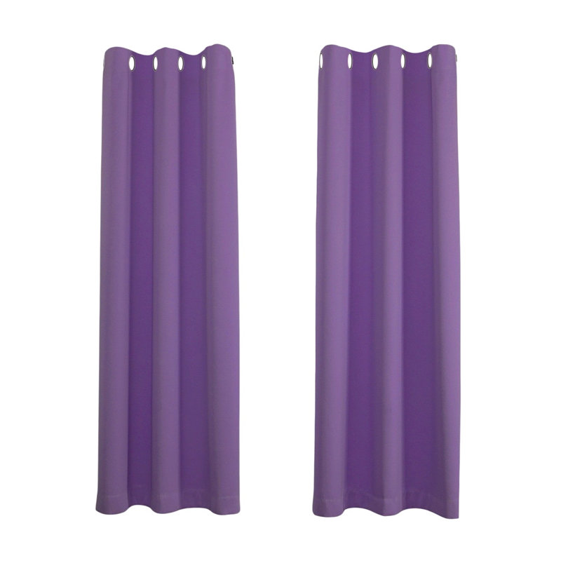 Ranheid Blackout Curtain Pair, 66cm Width x 213cm Drop, Purple