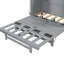Lit double moderne gris avec rangement caché. Option de matelas pliable dans l'espace. Accent élégant. Compartiments latéraux intégrés. And Scratch- Build. Blanc ou au choix. L 76,4 po x l 108,3 po x H 42 po. Non