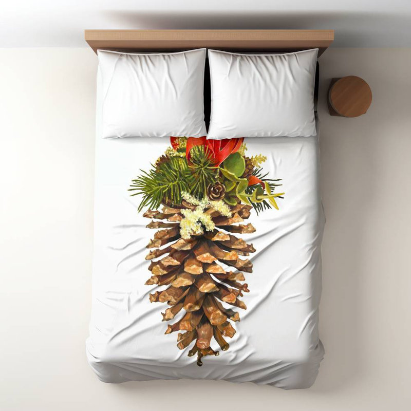 Rustic Trees Twin Duvet Cover | Christmas Pine Cone Decor