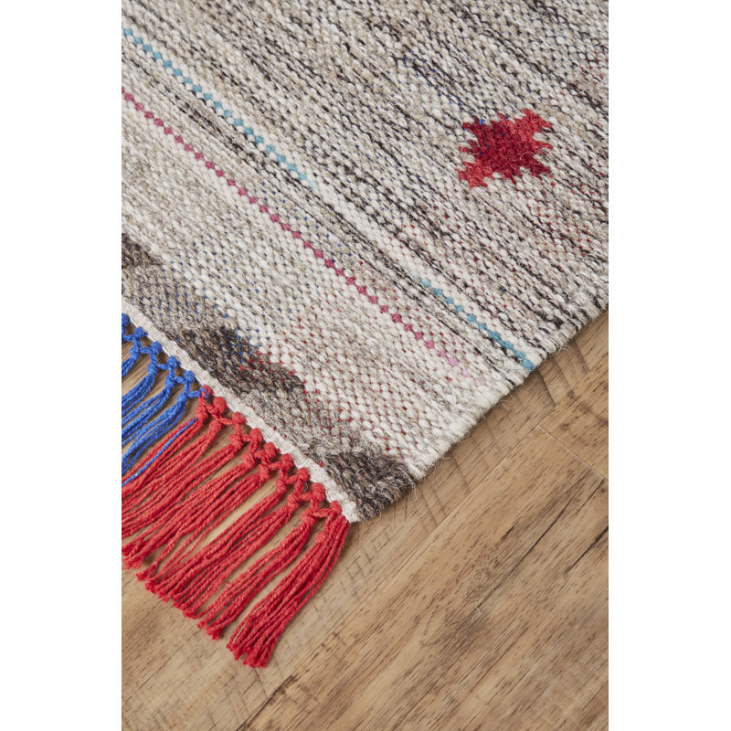 Plemmons Wool Striped Indoor Rug, Rectangle 5' x 8'