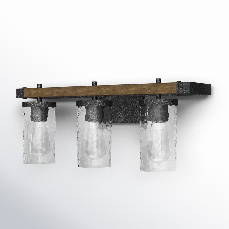 Lutz Scot Dimmable Distressed Weathered Oak Vanity Light