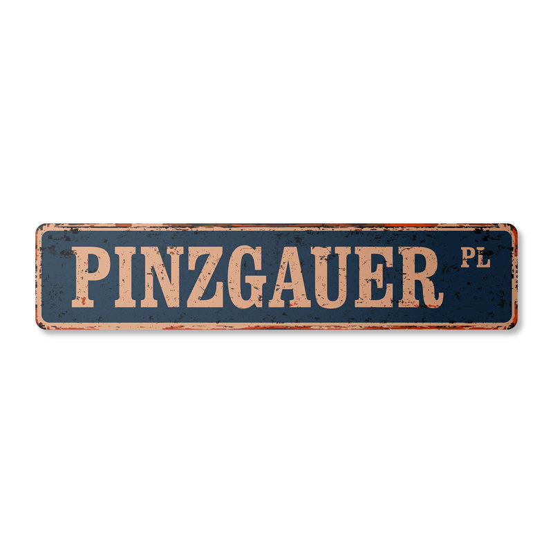 Plaque de rue Pinzgauer aluminium 6 po x 24 po