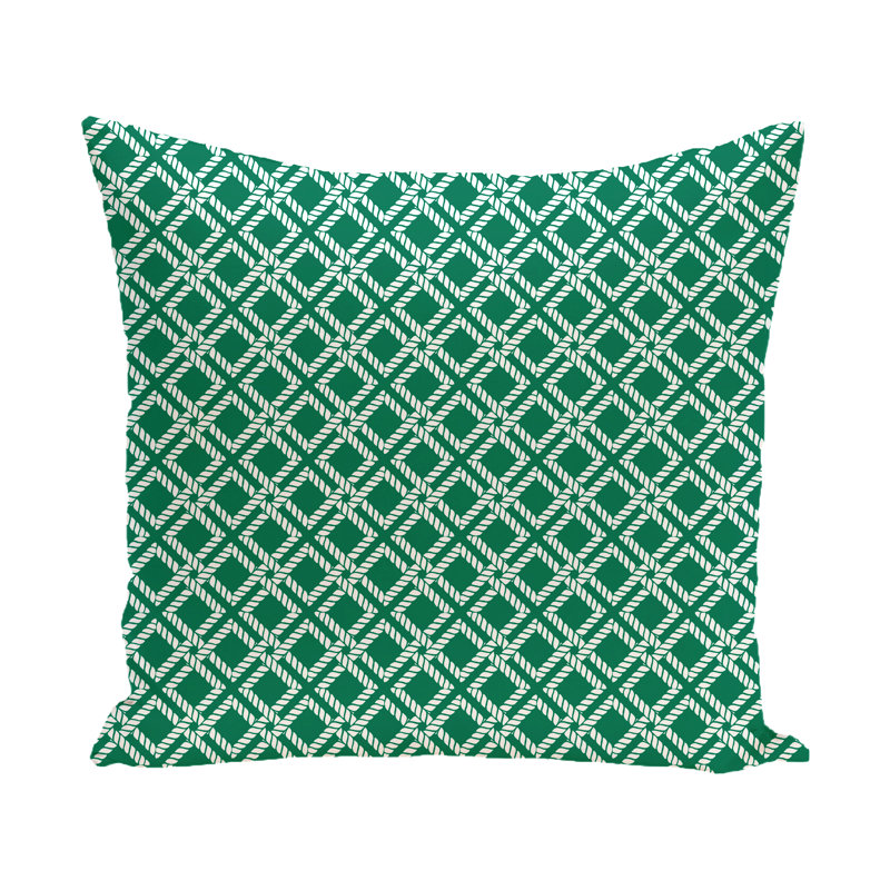 Housse de coussin carrée extérieure en corde pour le gréement, H 20 po x l 20 po, Vert