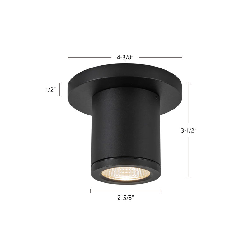 Nordic 1 - Light LED Flush Mount, Black, 3.5" H x 4.38" W x 4.38" D, 5 W