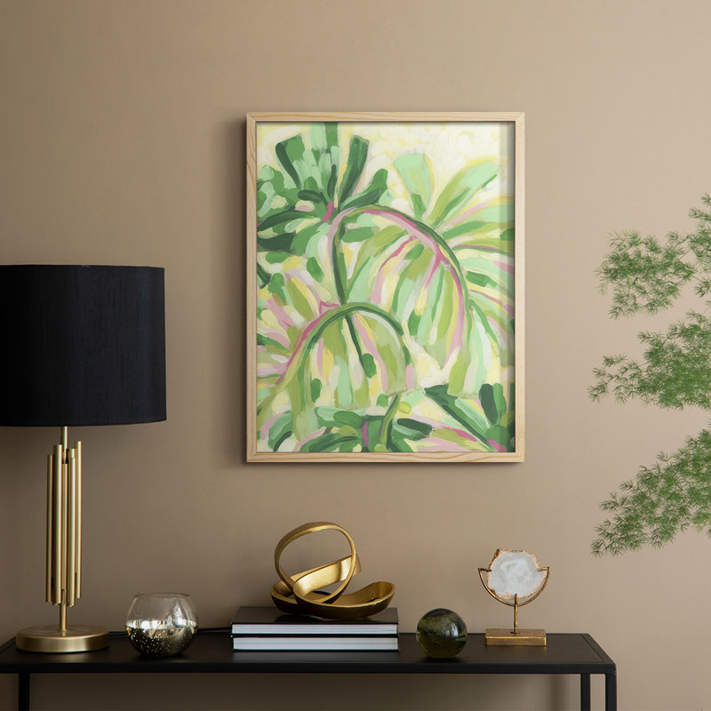 «Expressive Palms I», reproduction encadrée - bois massif, Naturel, H 11 po x l 9 po