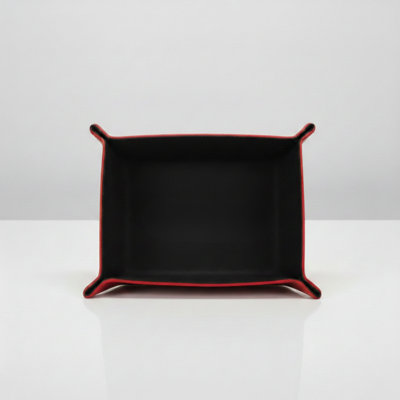 Mini plateau en cuir - Bureau et rangement pour la maison - Rouge