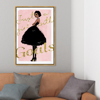 «Fashion and Glam Girl with Goals Style», robe noire - impression d'art graphique
