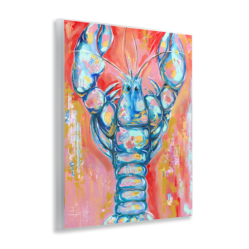  Abstract Patchwork Lobster Wall Plaque Art by Estelle Grengs