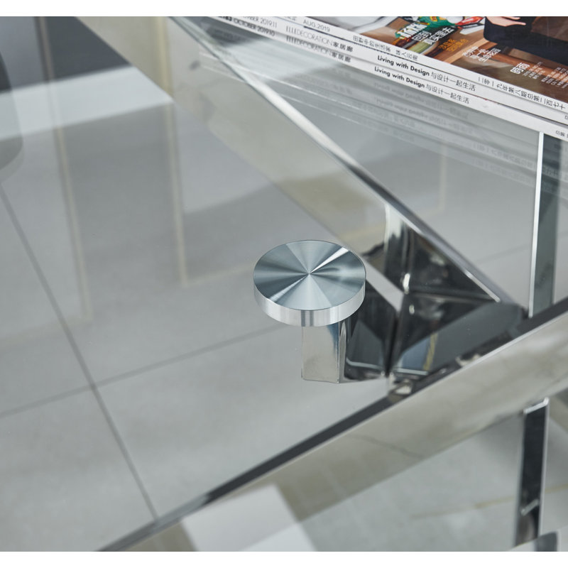 Kara Glass Pedestal Dining Table for 4 or 6 People