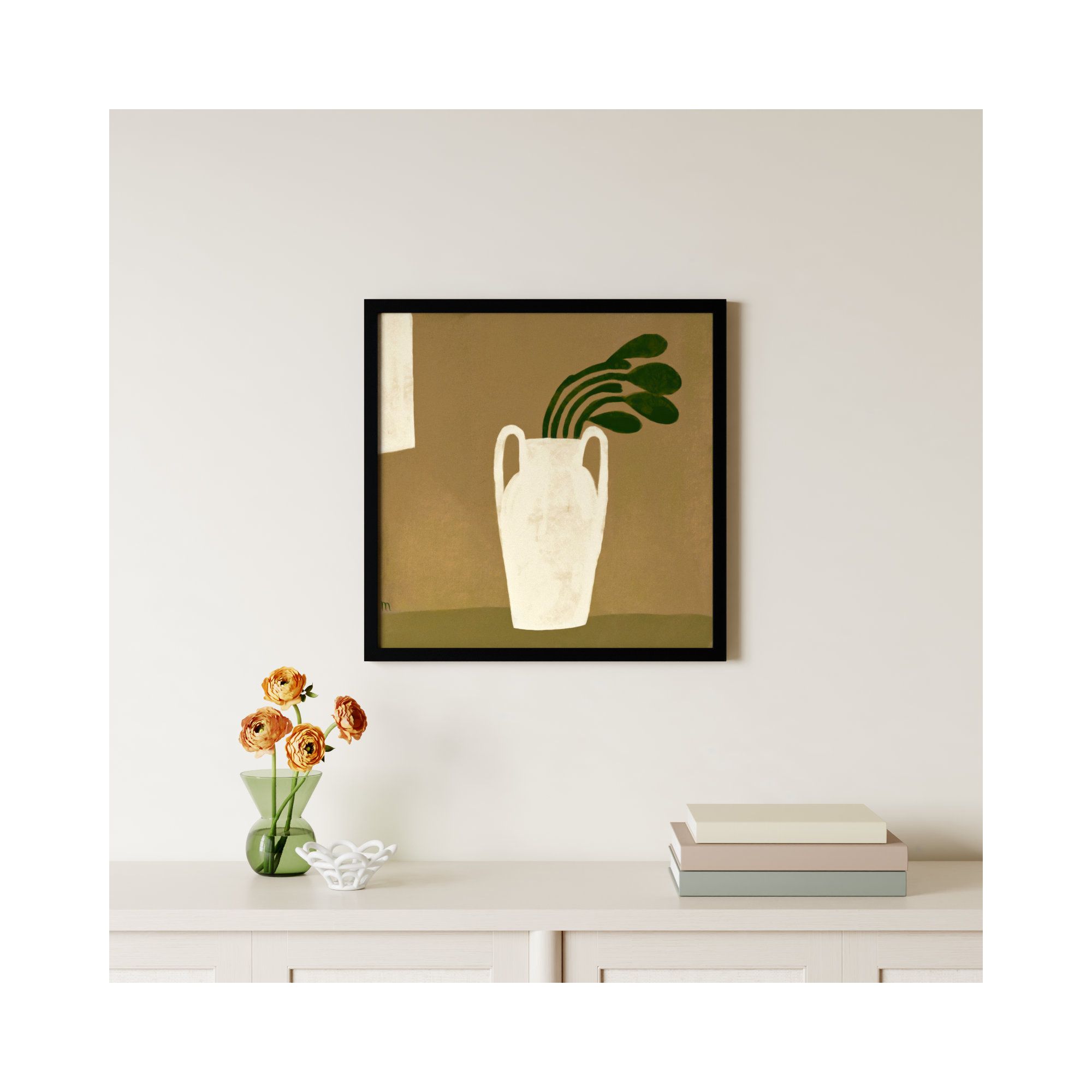 Gust Of Wind, 24" H x 24" W x 1.25" D, Black