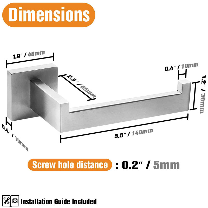 Eckart Wall Mounted Toilet Paper Holder, Brushed Nickel