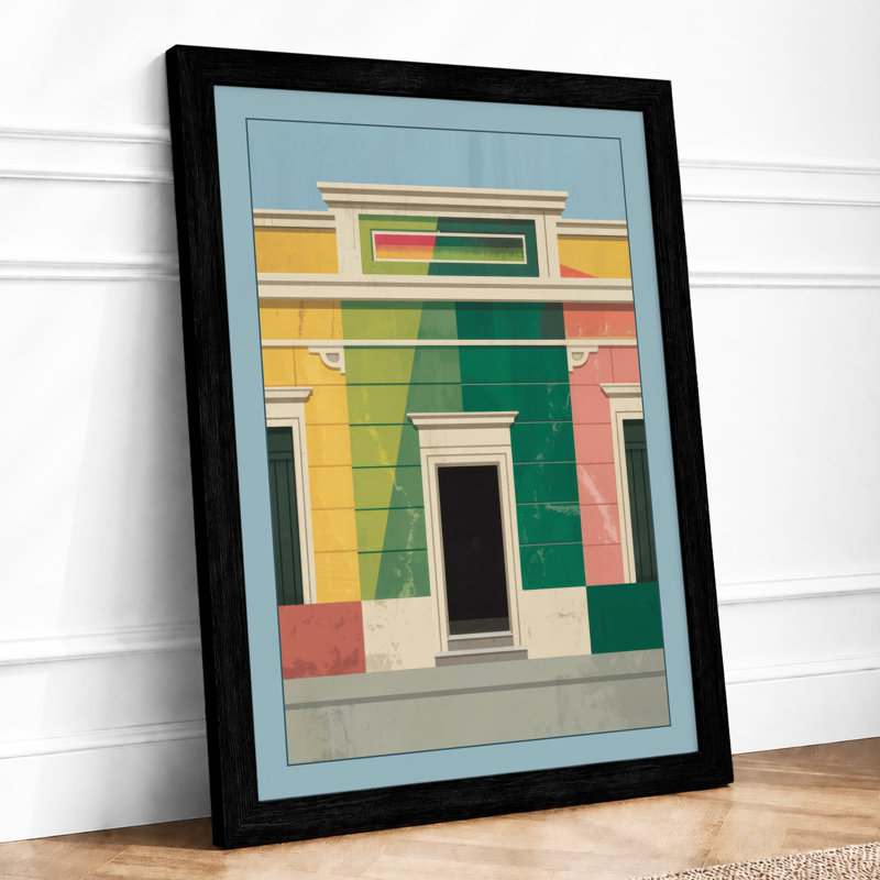 Symmetrical Facade Geometric - Print, Black, A3 - 42.0 x 29.7 cm