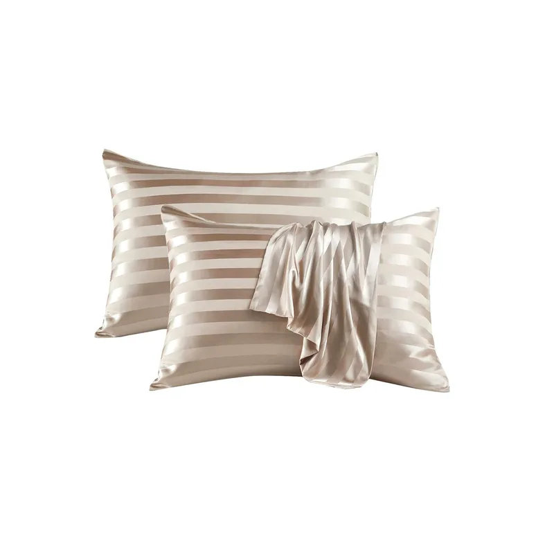  Taie d'oreiller rayée en satin